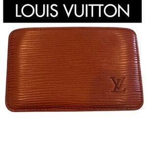 LOUIS VUITTON Brown/Tan Card Holder, EUC